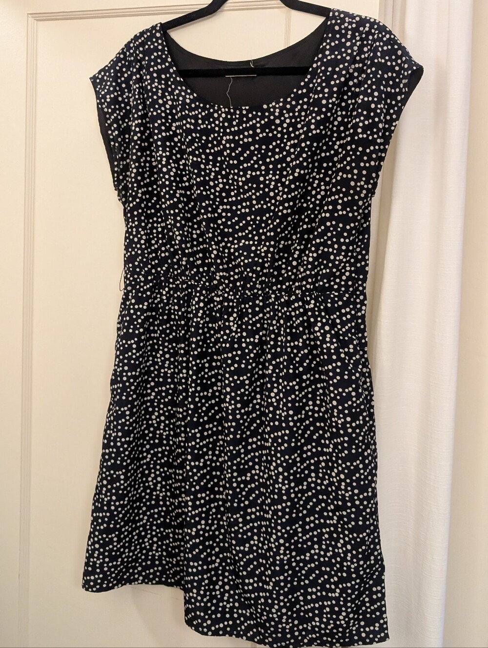 Tulle Navy Dress with White Polka Dots